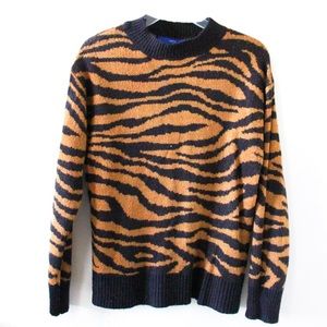 Apt. 9 Women’s Brown Animal Striped Sweater